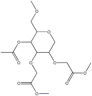 4-O-acetyl-1,5-anhydro-di-O-(methoxycarbonylmethyl)-O-methylglucitol Structure