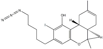 2-iodo-5'-azido-delta(8)-tetrahydrocannabinol 化学構造式