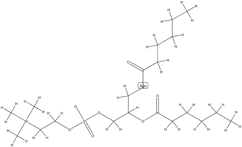 1-(hexanoylthio)-2-hexanoyl-3-phosphatidylcholine 结构式