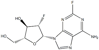 9H-Purin-6-amine, 9-(2-deoxy-2-fluoro-β-D-arabinofuranosyl)-2-fluoro- Struktur