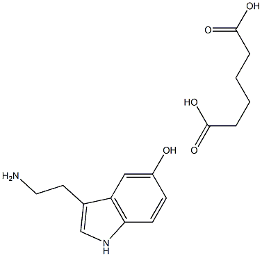 Adipic acid, compd. with 3-(2-aminoethyl)indol-5-ol, 13425-34-8, 结构式