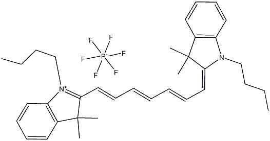 1,1'-二丁基-3,3,3',3'-四甲基吲哚三碳菁六氟磷酸盐,134339-08-5,结构式