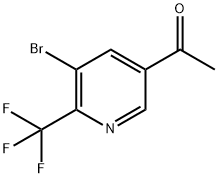 1-(5-溴-6-(三氟甲基)吡啶-3-基)乙酮,1346252-30-9,结构式