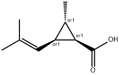 Cyclopropanecarboxylic acid, 2-methyl-3-(2-methyl-1-propenyl)-, (1R,2S,3R)-rel- (9CI) 结构式