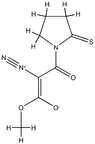 1-Pyrrolidinepropanoic  acid,  -alpha--diazo--bta--oxo-2-thioxo-,  methyl  ester 化学構造式