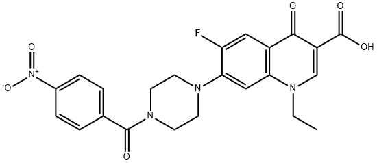 1-ethyl-6-fluoro-1,4-dihydro-4-oxo-7-((4-p-nitrobenzol)-1-piperazinyl)quinoline-3-carboxylic acid|