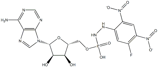 adenosine-5-N'-(2,4-dinitro-5-fluorophenyl)phosphohydrazine Structure