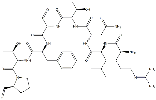cyclo(asparaginyl-threonyl-seryl-phenylalanyl-threonyl-prolyl-arginyl-leucyl) 化学構造式