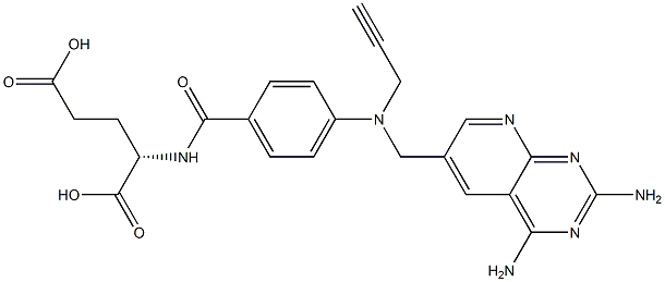 10-propargyl-5-deazaaminopterin analog of folic acid Struktur