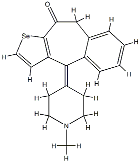 4,9-ジヒドロ-4-(1-メチルピペリジン-4-イリデン)-10H-ベンゾ[4,5]シクロヘプタ[1,2-b]セレノフェン-10-オン 化学構造式