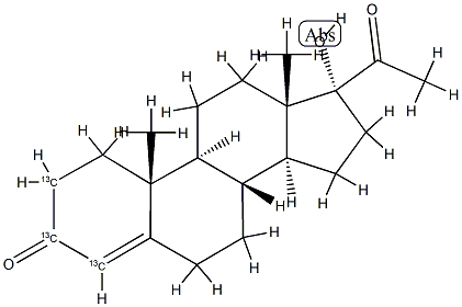 17Α-HYDROXYPROGESTERONE-2,3,4-13C3 SOLUTION,1356154-92-1,结构式
