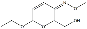 2H-Pyran-3(6H)-one,6-ethoxy-2-(hydroxymethyl)-,O-methyloxime,[2S-(2alpha,3E,6bta)]-(9CI) 化学構造式