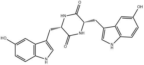 cyclo(5-hydroxytryptophyl-5-hydroxytryptophyl) 化学構造式