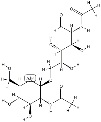 N-acetylglucosaminyl beta(1-6)N-acetylgalactosamine 化学構造式