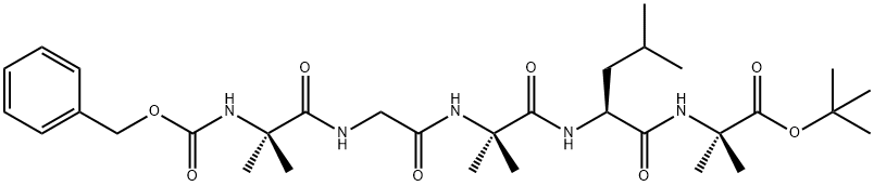 benzyloxycarbonyl-alpha-aminoisobutyryl-glycyl-alpha-aminoisobutyryl-leucyl-alpha-aminoisobutyryl-tert-butyl ester 结构式