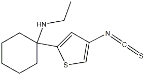 N-Ethyl-1-(2-(4-isothiocyanothienyl))cyclohexylamine 结构式