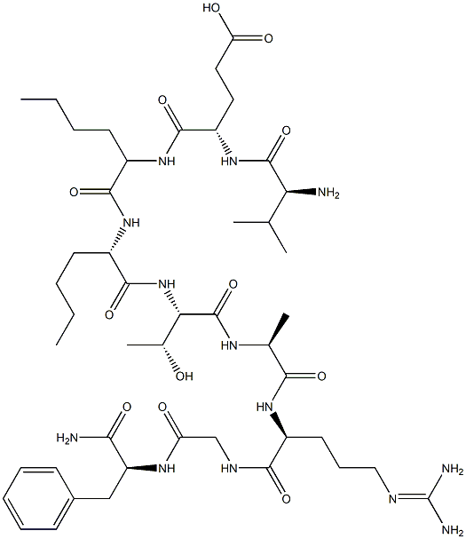 Allatotropin (5-13), norleucine (7,8)- Structure