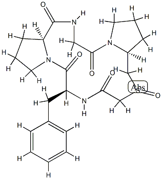 cyclo(glycyl-prolyl-psi(CH2SO)-glycyl-phenylalanyl-prolyl) Structure