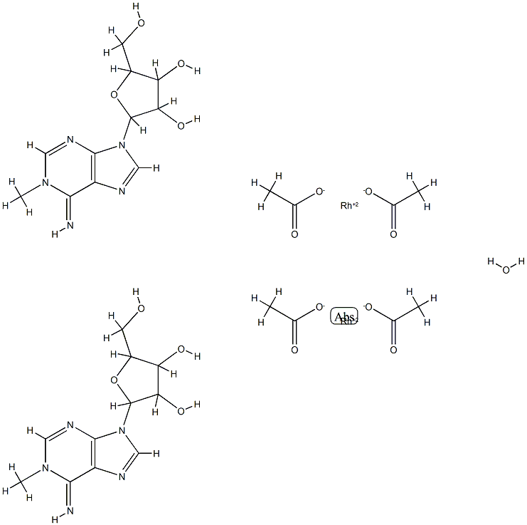 tetrakis(mu-aceto)-bis(1-methyladenosine)dirhodium (II) Structure