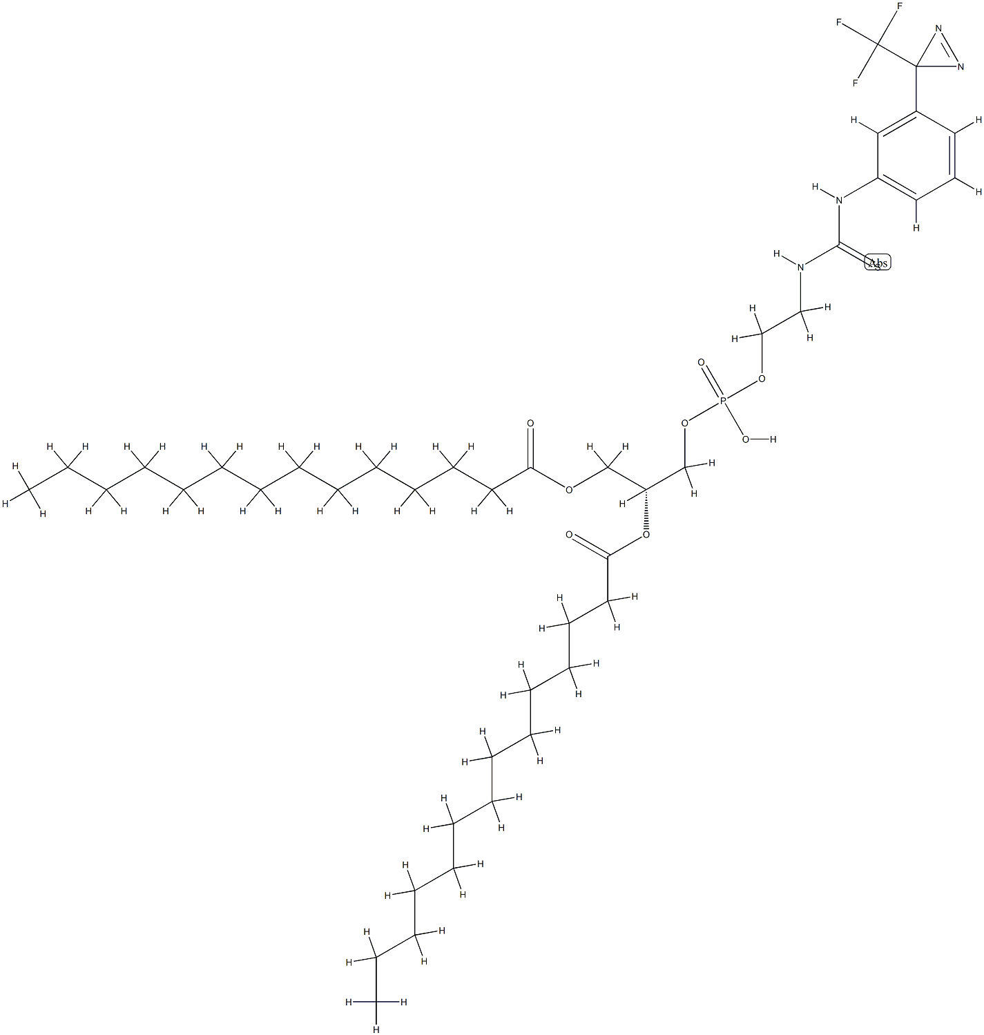 N'-(1,2-dimyristoyl-sn-glycero-3-phosphoethyl)-N-(3-(3-trifluoromethyl)diazirine)phenylthiourea Structure