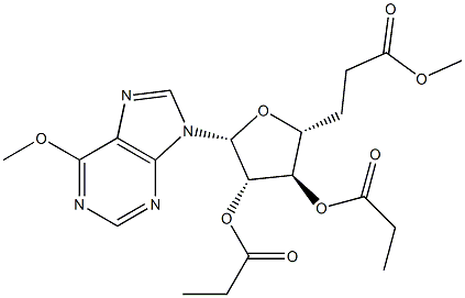 6-Methoxy-9-[2-O,3-O,5-O-tris(1-oxopropyl)-β-D-arabinofuranosyl]-9H-purine 结构式