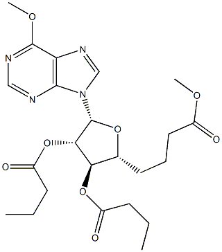 6-Methoxy-9-[2-O,3-O,5-O-tris(1-oxobutyl)-β-D-arabinofuranosyl]-9H-purine Struktur