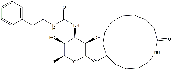 10-[[3-[[(Phenethylamino)carbonyl]amino]-3,6-dideoxy-α-L-talopyranosyl]oxy]-1-azacyclotetradecan-2-one Structure