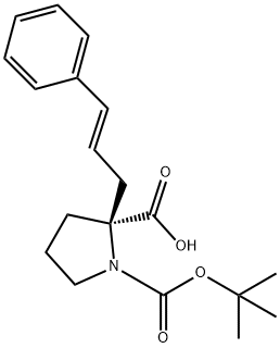 Boc-(S)-alpha-(3-phenyallyl)-proline Struktur