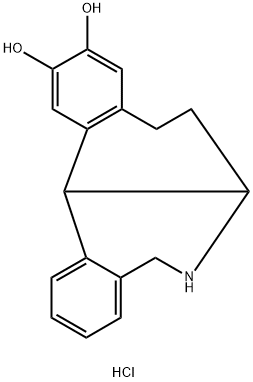 (±)-trans-10,11-Dihydroxy-5,6,6a,7,8,12b-hexahydrobenzo[a]phenanthridine  hydrochloride 化学構造式