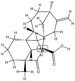 1α,4aα-(カルボニルオキシメチレン)-1β-メチル-8-メチレンギバン-10β-カルボン酸 化学構造式