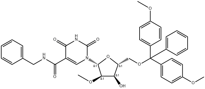 5-BenzylaMinocarbony-2'-O-Methyl-5'-O-DMTr-uridine 化学構造式