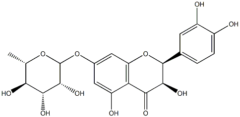 二氢槲皮素-7-0-鼠李糖苷,137592-12-2,结构式