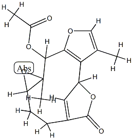 11-Acetyloxy-1a,2,3,7,11,11a-hexahydro-8,11a-dimethyl-5H-7,4-methenofuro[3,2-c]oxireno[f]oxacycloundecin-5-one Struktur