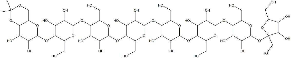 O-(4,6-O-Isopropylidene-alpha-glucopyranosyl)-(1-4)-(O-alpha-glucopyra nosyl-(1-4))(5)-O-alpha-glucopyranosyl-(1-2)-alpha-fructofuranoside Structure
