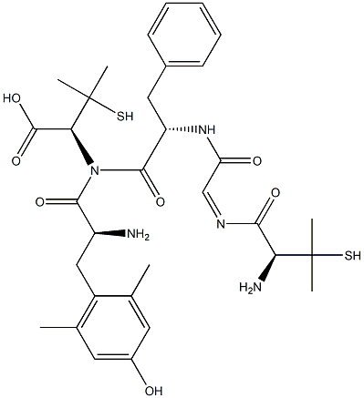 enkephalin, 2,6-dimethyl-Tyr(1)-Pen(2,5)- Structure