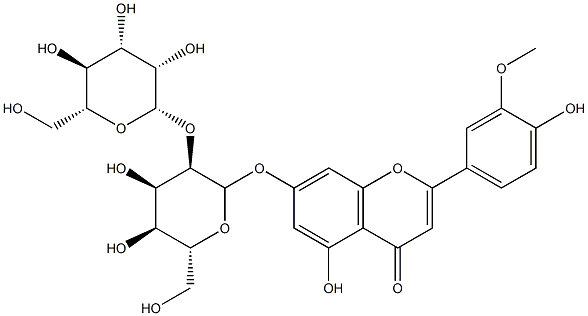 Chrysoeriol-7-O-(2'-O-mannopyranosyl)allopyranoside Structure