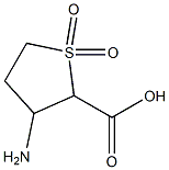 3-Amino-1,1-dioxo-tetrahydro-thiophene-2-carboxylic acid 化学構造式