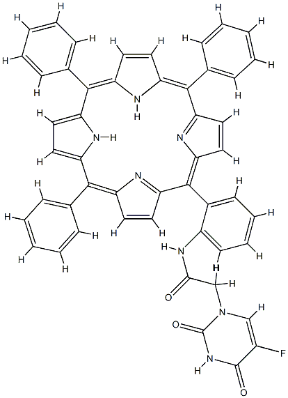 5,10,15-triphenyl-(20-(5-fluorouracil)acetylamino)phenylporphyrin 结构式