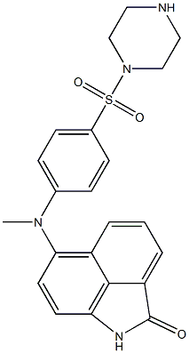 N(6)-(4-(piperazinylsulfonyl)benzyl)-6-aminobenz(cd)indol-2(1H)-one 结构式