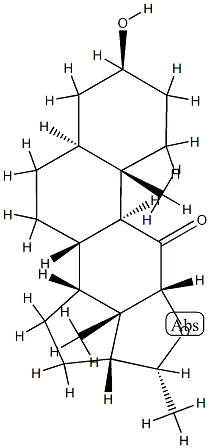 (20R,14β,17α)-3β-Hydroxy-12α,20-epoxy-5α-pregnan-11-one Structure