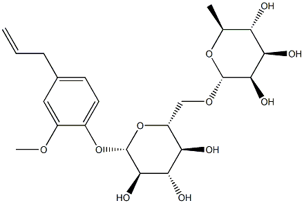 丁香酚芸香糖苷, 138772-01-7, 结构式