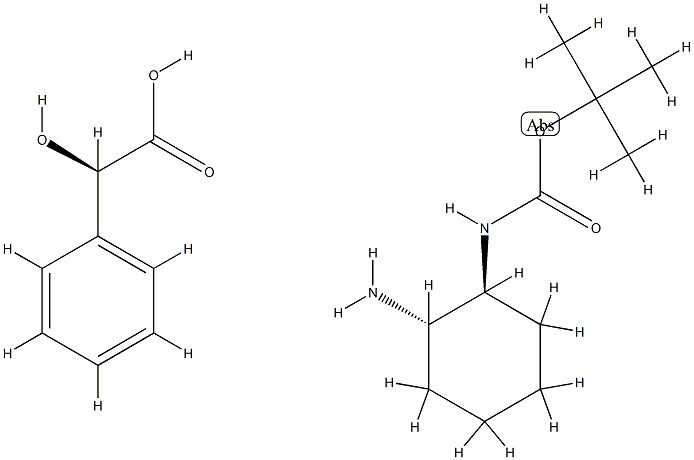 [(1S,2R)-2-氨基环己基]氨基甲酸叔丁酯-(R)-2-羟基-2-苯乙酸盐, 1391731-16-0, 结构式