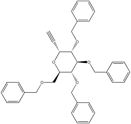 2-C-(2,3,4,6-Tetra-O-benzyl-a-D-glucopyranosyl) ethyne 化学構造式