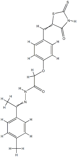 139298-36-5 N-[1-(4-methylphenyl)ethylideneamino]-2-[4-[(E)-(4-oxo-2-sulfanylidene -thiazolidin-5-ylidene)methyl]phenoxy]acetamide
