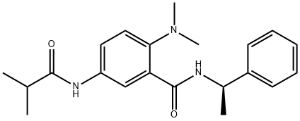 2-(DIMETHYLAMINO)-5-[(2-METHYL-1-OXOPROPYL)AMINO]-N-[(1R)-1-PHENYLETHYL]-BENZAMIDE,1393441-53-6,结构式