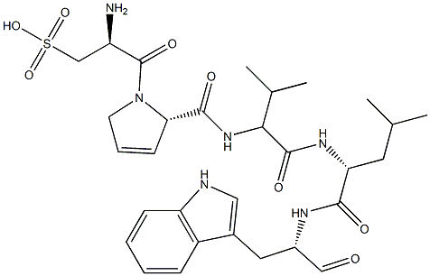 cyclo(sulfoalanyl-prolyl-valyl-leucyl-tryptophyl) 化学構造式