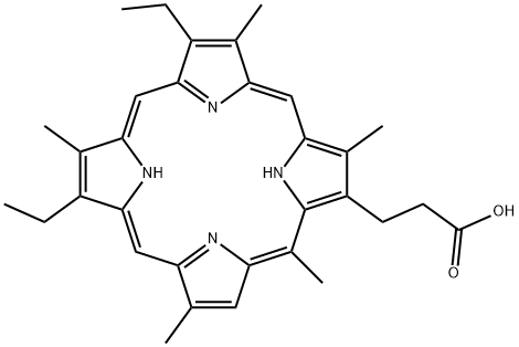 8,13-diethyl-3,7,12,17,20-pentamethyl-21H,23H-porphine-2-propionic acid Structure