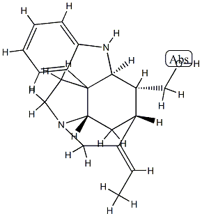 (19E)-19,20-Didehydrocuran-17-ol Struktur