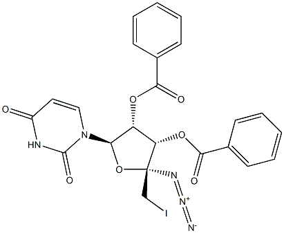 (2S,3S,4R,5R)-2-叠氮基-5-(2,4-二氧代-3,4-二氢嘧啶-1(2H) - 基), 139419-02-6, 结构式