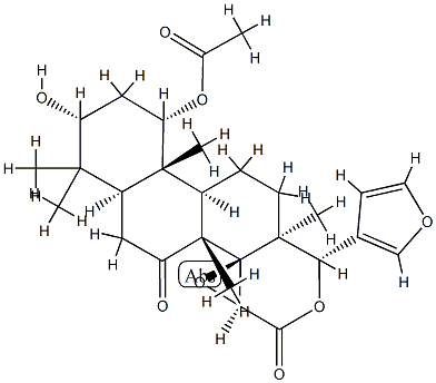 (13α,17aα)-1α-Acetoxy-14β,15β:21,23-diepoxy-3α-hydroxy-4,4,8-trimethyl-D-homo-24-nor-17-oxa-5α-chola-20,22-diene-7,16-dione Structure